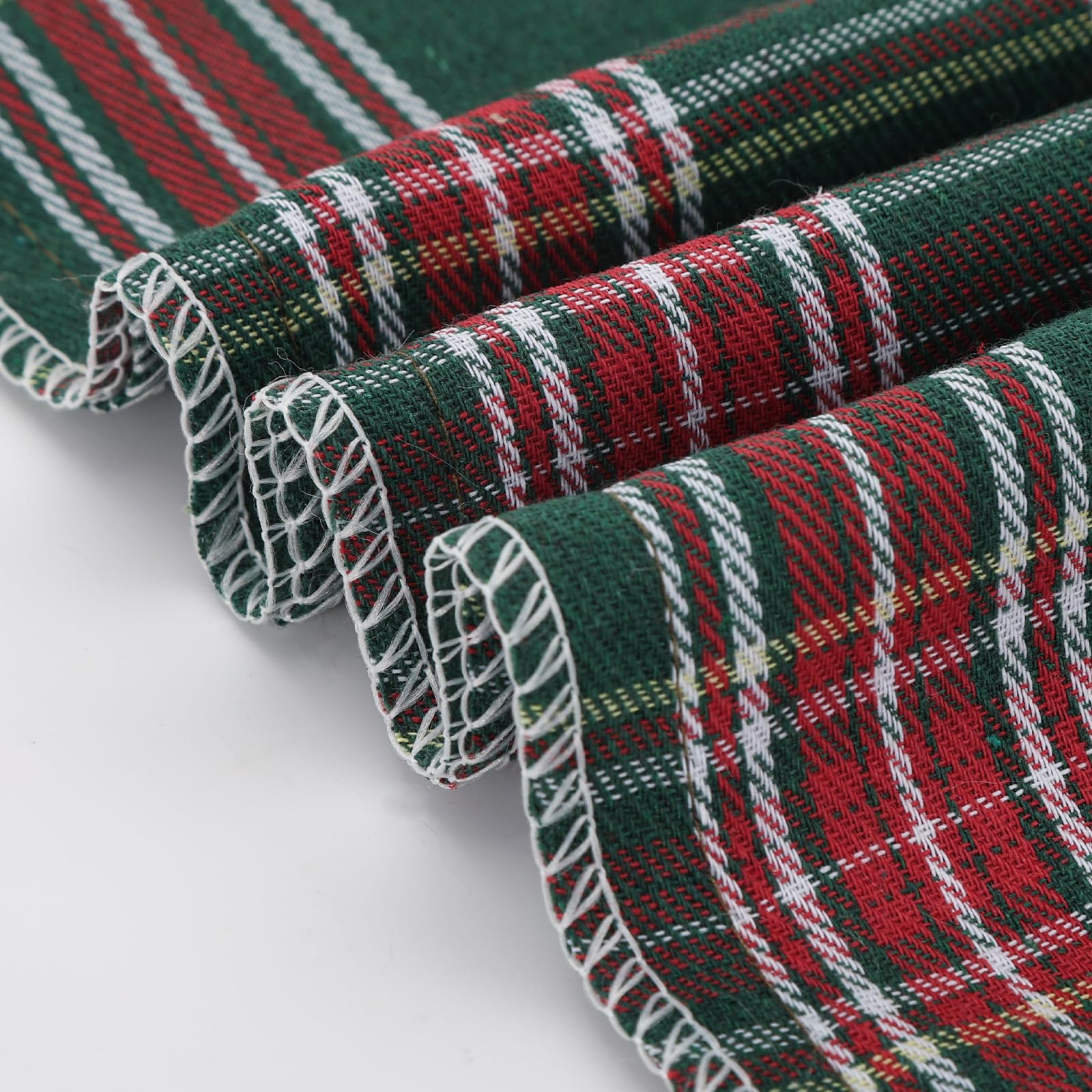 Christmas Tartan Plaid Pillow Covers, Set of 2 — Dark Green Red Plaid