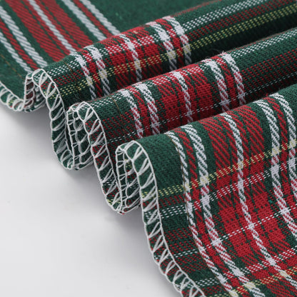 Christmas Tartan Plaid Pillow Covers, Set of 2 — Dark Green Red Plaid