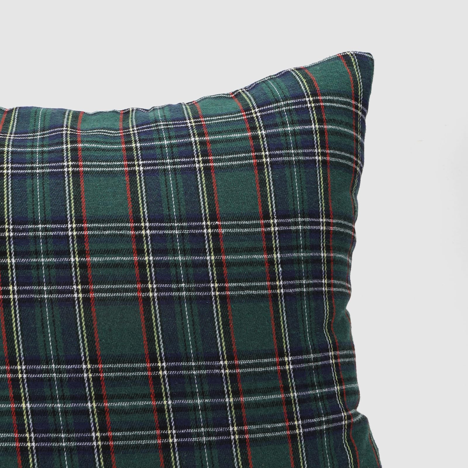 Christmas Tartan Plaid Pillow Covers, Set of 2 — Green Blue Plaid