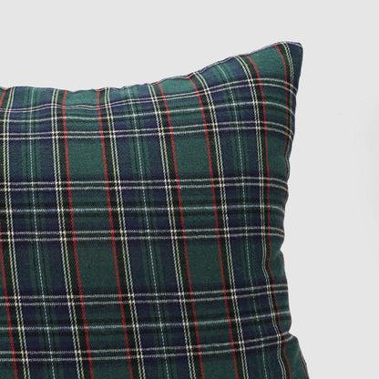 Christmas Tartan Plaid Pillow Covers, Set of 2 — Green Blue Plaid