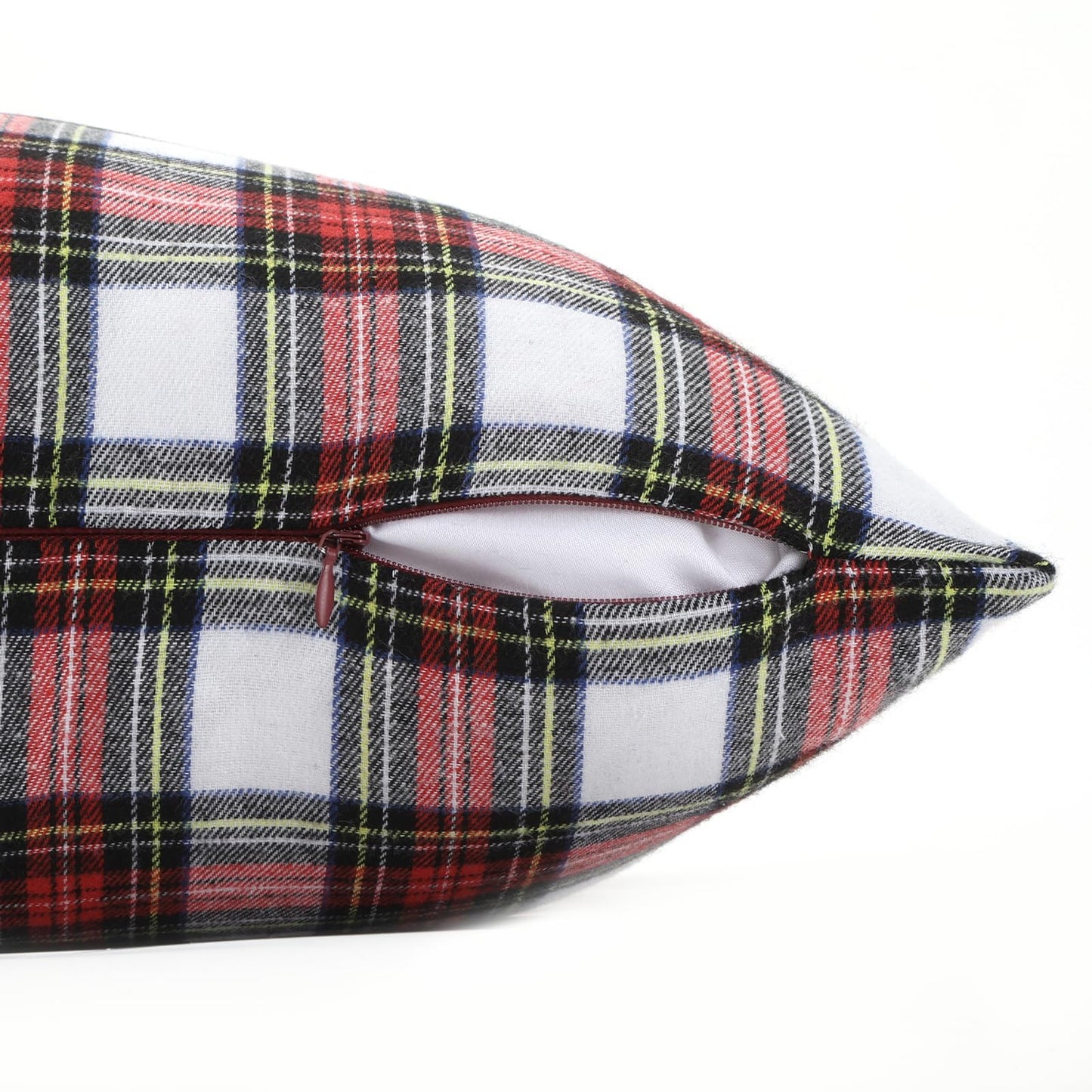 Christmas Tartan Plaid Pillow Covers, Set of 2 — Red Black Plaid