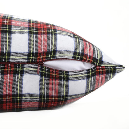 Christmas Tartan Plaid Pillow Covers, Set of 2 — Red Black Plaid