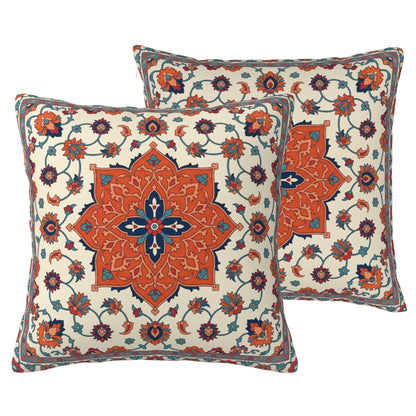 Boho Water-Resistant Outdoor Pillow Covers, Set of 2 — Terracotta Orange