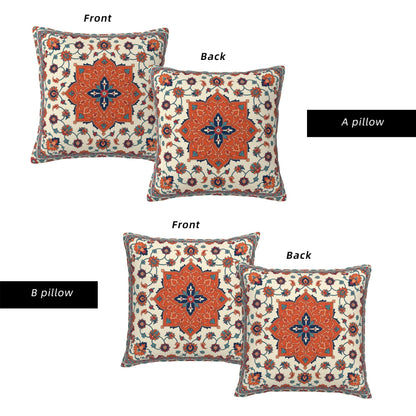 Boho Water-Resistant Outdoor Pillow Covers, Set of 2 — Terracotta Orange