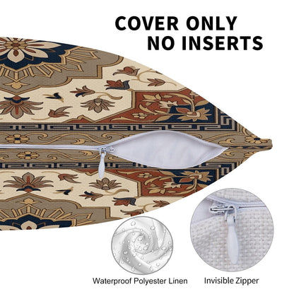 Boho Water-Resistant Outdoor Pillow Covers, Set of 2 — Khaki
