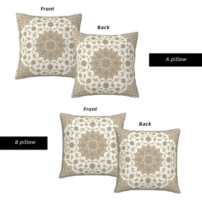 Boho Water-Resistant Outdoor Pillow Covers, Set of 2 — Beige