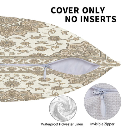 Boho Water-Resistant Outdoor Pillow Covers, Set of 2 — Beige