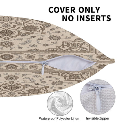 Boho Water-Resistant Outdoor Pillow Covers, Set of 2 — Taupe Grey