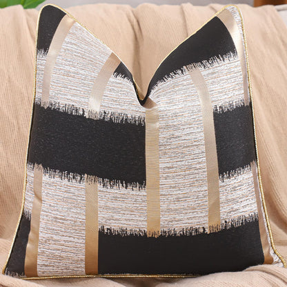 Geometric Jacquard Pillow Covers, Set of 2 — Black Jacquard