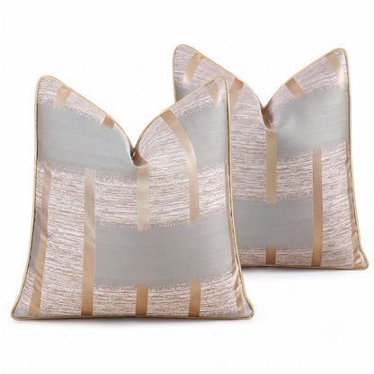 Geometric Jacquard Pillow Covers, Set of 2 — Grey Jacquard