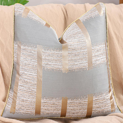 Geometric Jacquard Pillow Covers, Set of 2 — Grey Jacquard