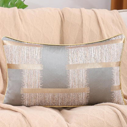 Geometric Jacquard Pillow Covers, Set of 2 — Grey Jacquard