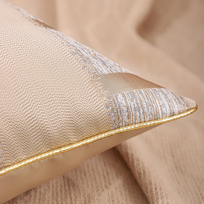 Geometric Jacquard Pillow Covers, Set of 2 — Gold Jacquard