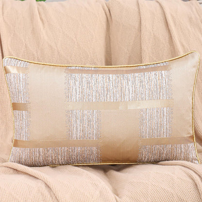 Geometric Jacquard Pillow Covers, Set of 2 — Gold Jacquard