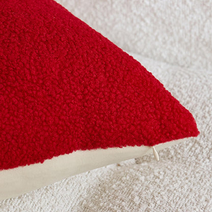 Textured Heart Pillow Covers - Red with White Heart