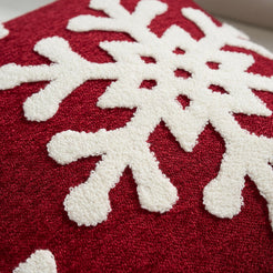Tufted Snowflake Pillow Covers - Red Tufted Snowflake