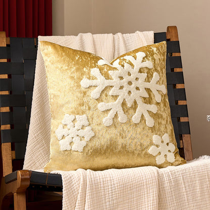 Tufted Snowflake Pillow Covers - Gold Tufted Snowflake