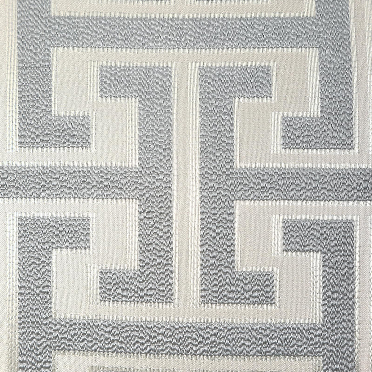 Geometric Jacquard Pillow Covers with Piping - Grey