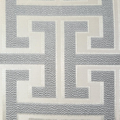 Geometric Jacquard Pillow Covers with Piping - Grey
