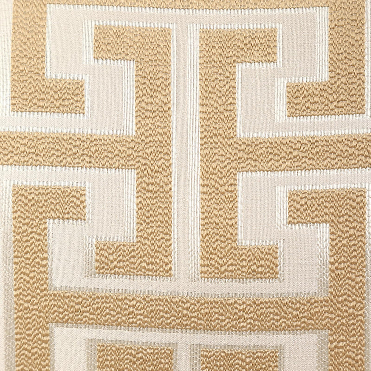 Geometric Jacquard Pillow Covers with Piping - Khaki