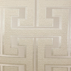Geometric Jacquard Pillow Covers with Piping - Ivory White