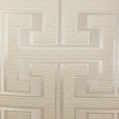 Geometric Jacquard Pillow Covers with Piping - Ivory White