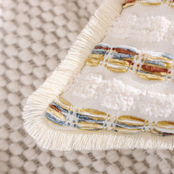 Striped Chenille Pillow Covers with Fringe - Multicolor