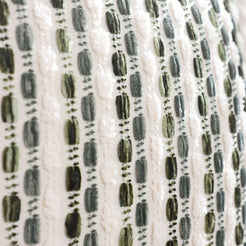 Striped Chenille Pillow Covers with Fringe - Sage Green
