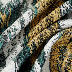 Teal and Gold Abstract Jacquard Pillow Covers - Abstract Jacquard