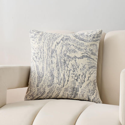 Abstract Marble Chenille Pillow Covers - Grey