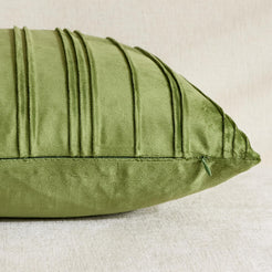 Pinch-Pleat Velvet Pillow Covers - Sage Green