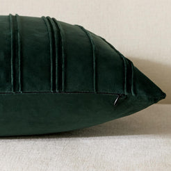 Pinch-Pleat Velvet Pillow Covers - Emerald Green