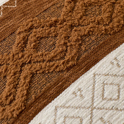 Boho Geometric Chenille Pillow Covers - Black Ivory