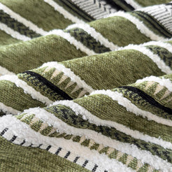 Boho Geometric Chenille Pillow Covers - Beige White
