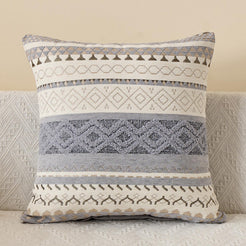 Boho Geometric Chenille Pillow Covers - Slate Grey