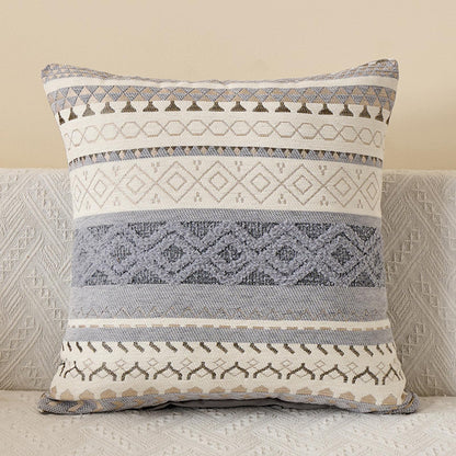 Boho Geometric Chenille Pillow Covers - Slate Grey