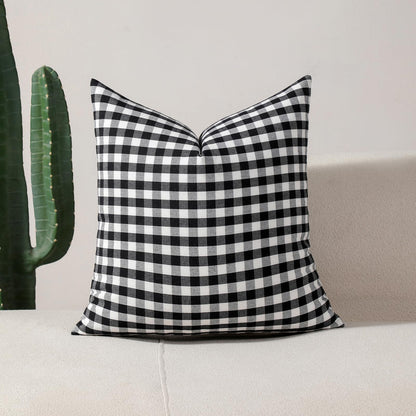 Yarn-Dyed Gingham Pillow Covers - Black Gingham