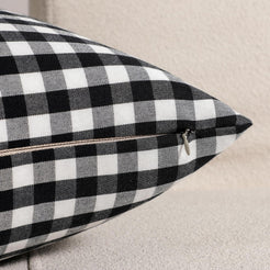 Yarn-Dyed Gingham Pillow Covers - Black Gingham