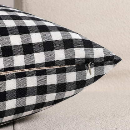 Yarn-Dyed Gingham Pillow Covers - Black Gingham