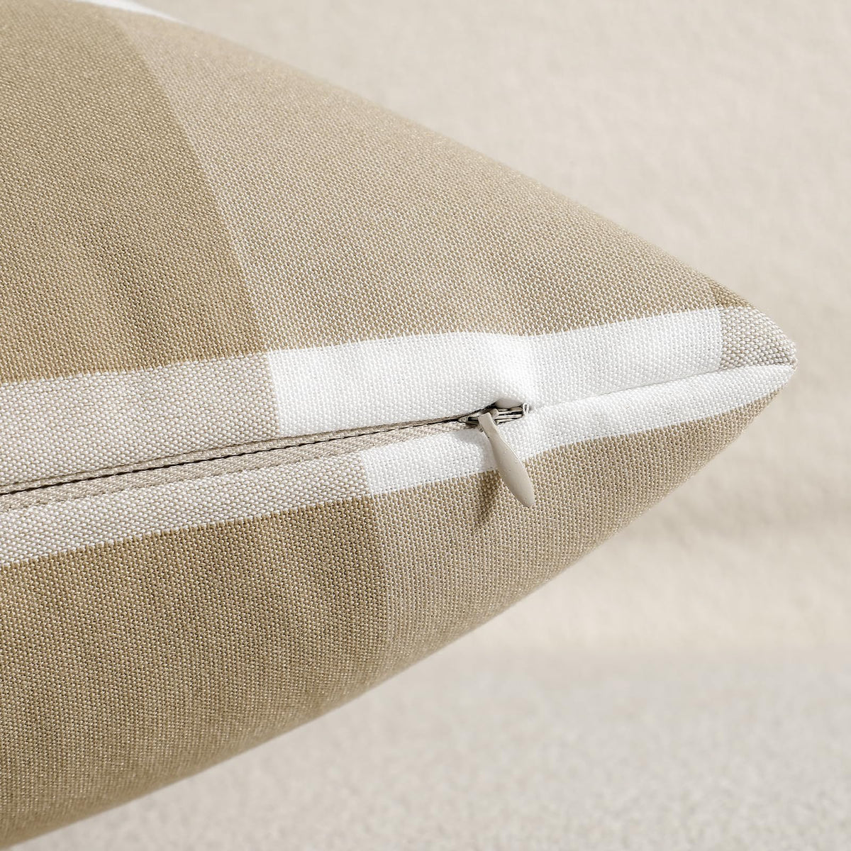 Yarn-Dyed Gingham Pillow Covers - Khaki Checkered