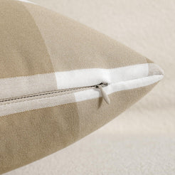 Yarn-Dyed Gingham Pillow Covers - Khaki Checkered