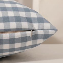 Yarn-Dyed Gingham Pillow Covers - Dusty Blue Gingham