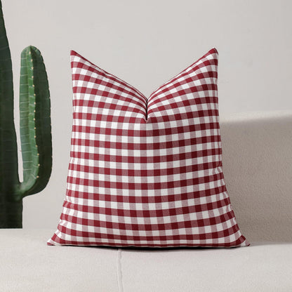 Yarn-Dyed Gingham Pillow Covers - Red Gingham