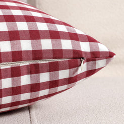Yarn-Dyed Gingham Pillow Covers - Red Gingham