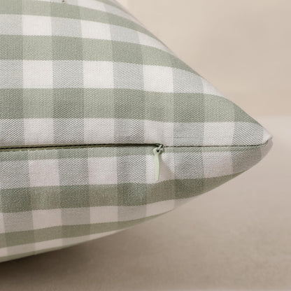 Yarn-Dyed Gingham Pillow Covers - Sage Green Gingham