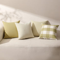 Yarn-Dyed Gingham Pillow Covers - Olive Green Checkered