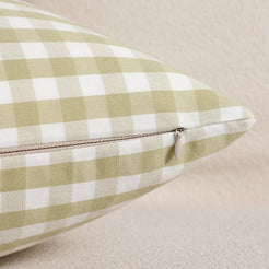 Yarn-Dyed Gingham Pillow Covers - Olive Green Gingham