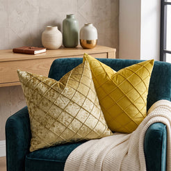 Diamond Pintuck Velvet Pillow Covers - Mustard Yellow