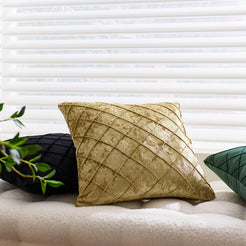 Diamond Pintuck Velvet Pillow Covers - Gold